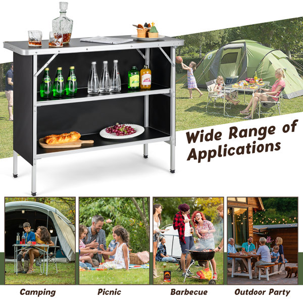 Costway 43.5'' Rectangular Portable Bar Top Riser & Reviews Wayfair